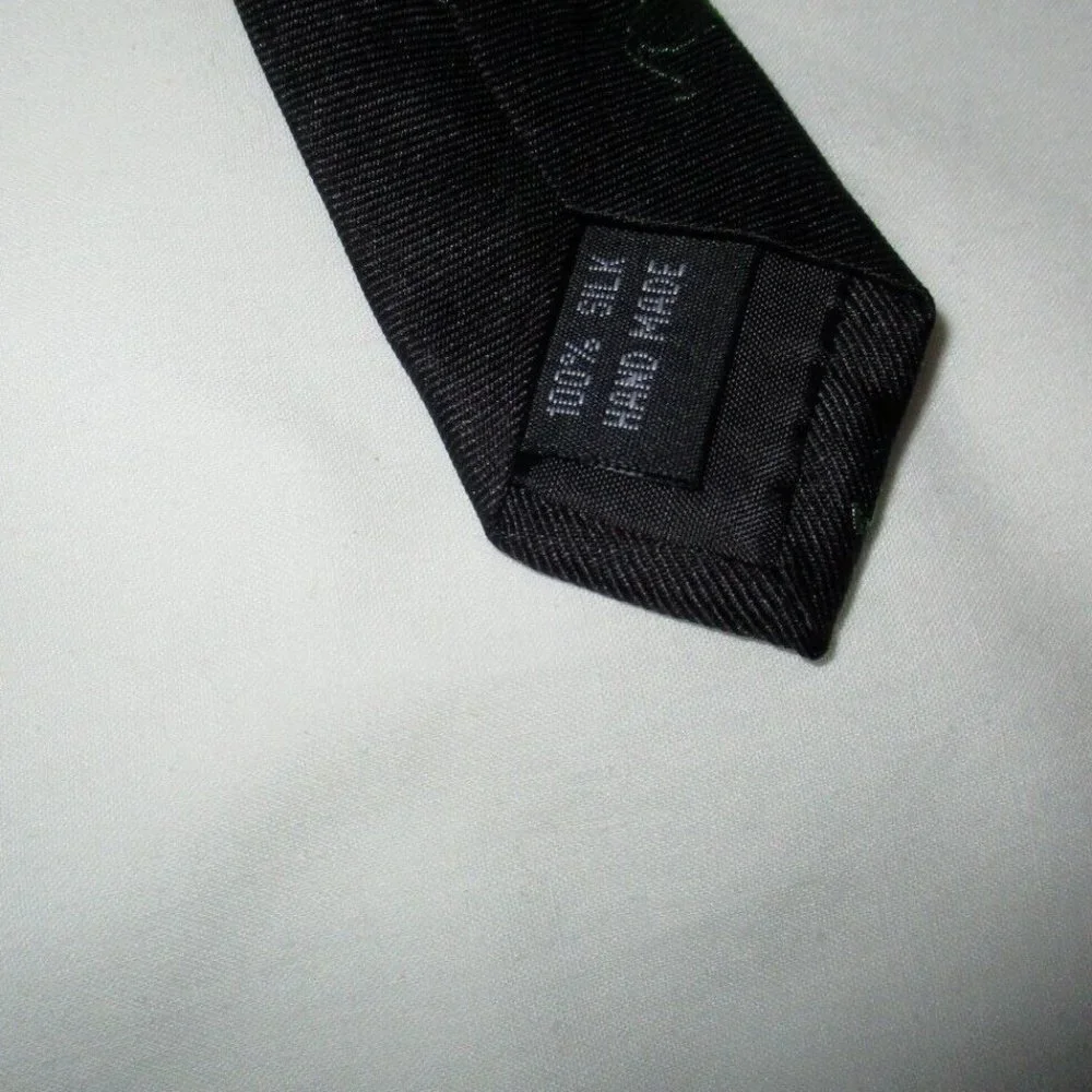 Ostrich Bird Allover - The Chive KCCO Necktie Mens Silk Black and Green
